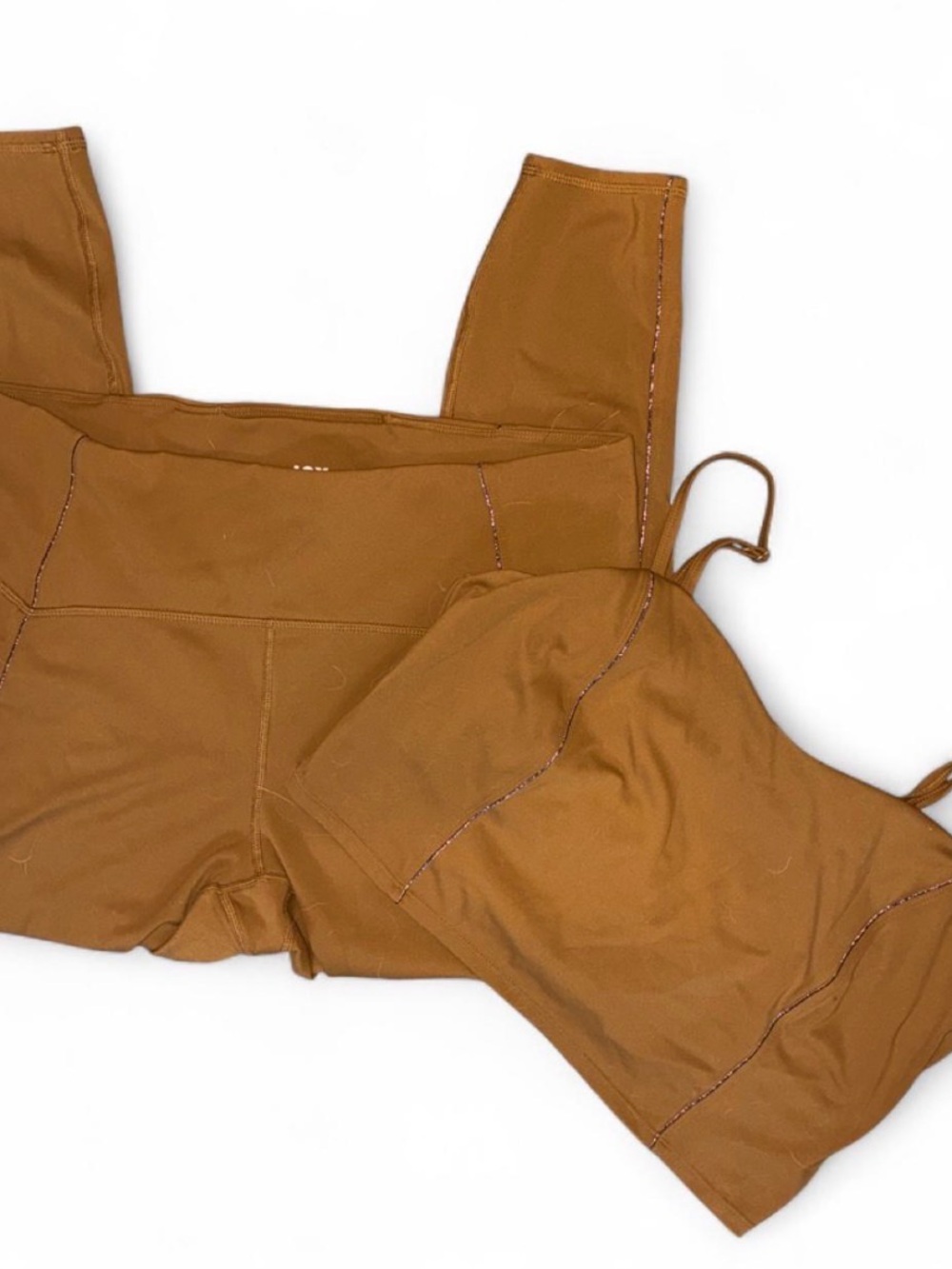 Caramel Cropped Tank and High-Waist Shorts Set - Picture 2 of 5
